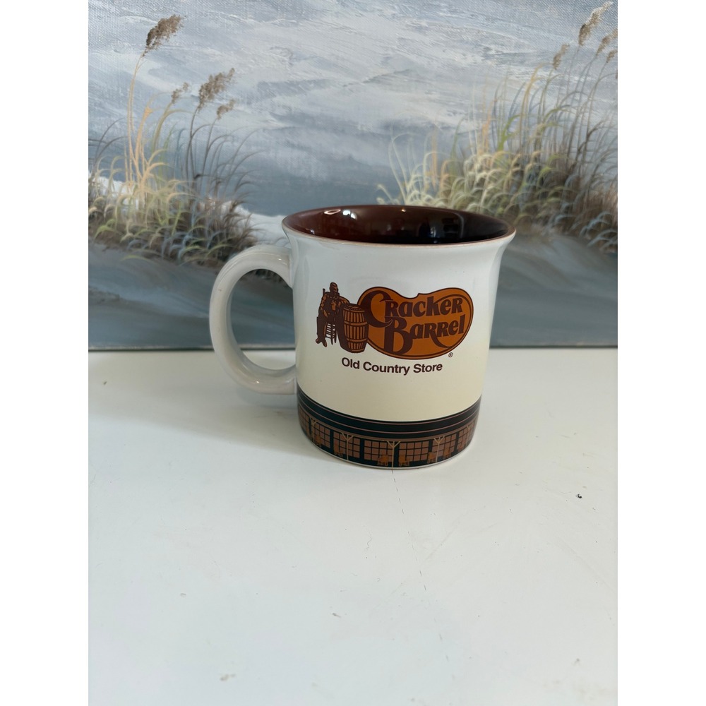 Cracker Barrel Old Country Store Stoneware Coffee Mug Rocking Chair Brown Logo